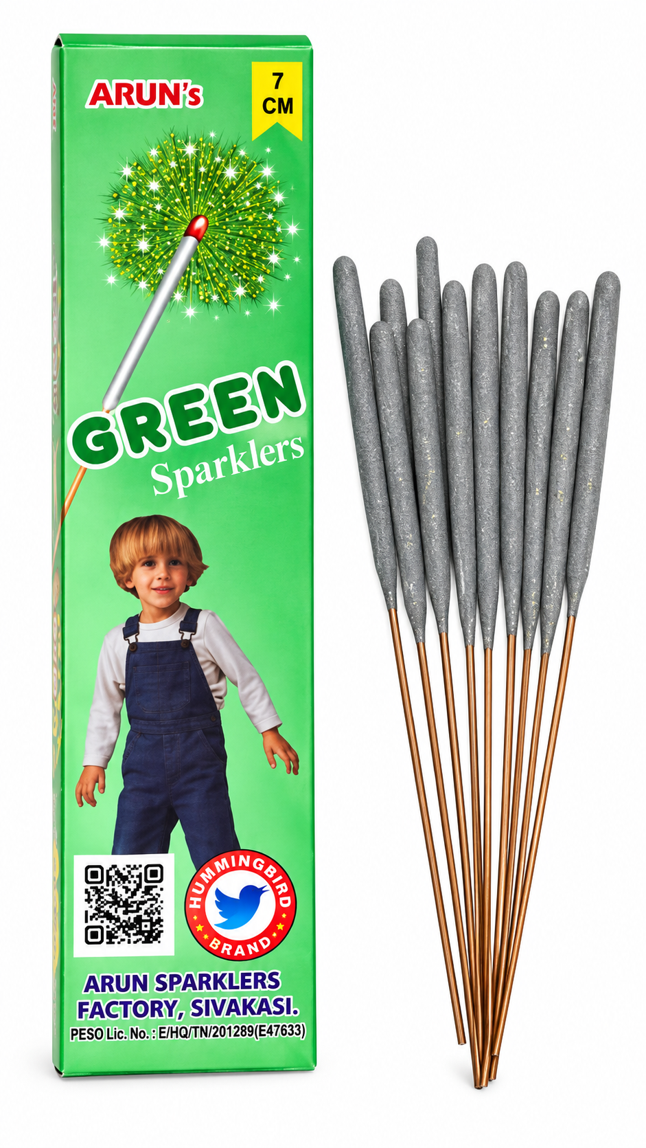 7 cm Green Sparklers