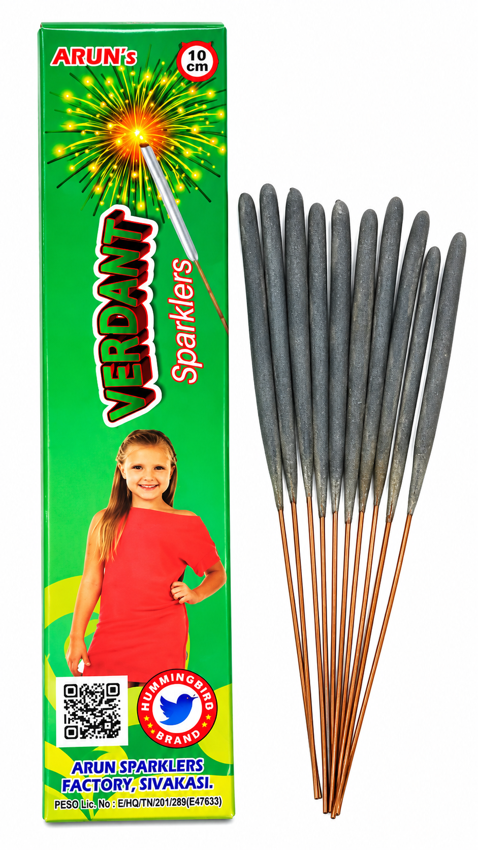 10 cm Green Sparklers