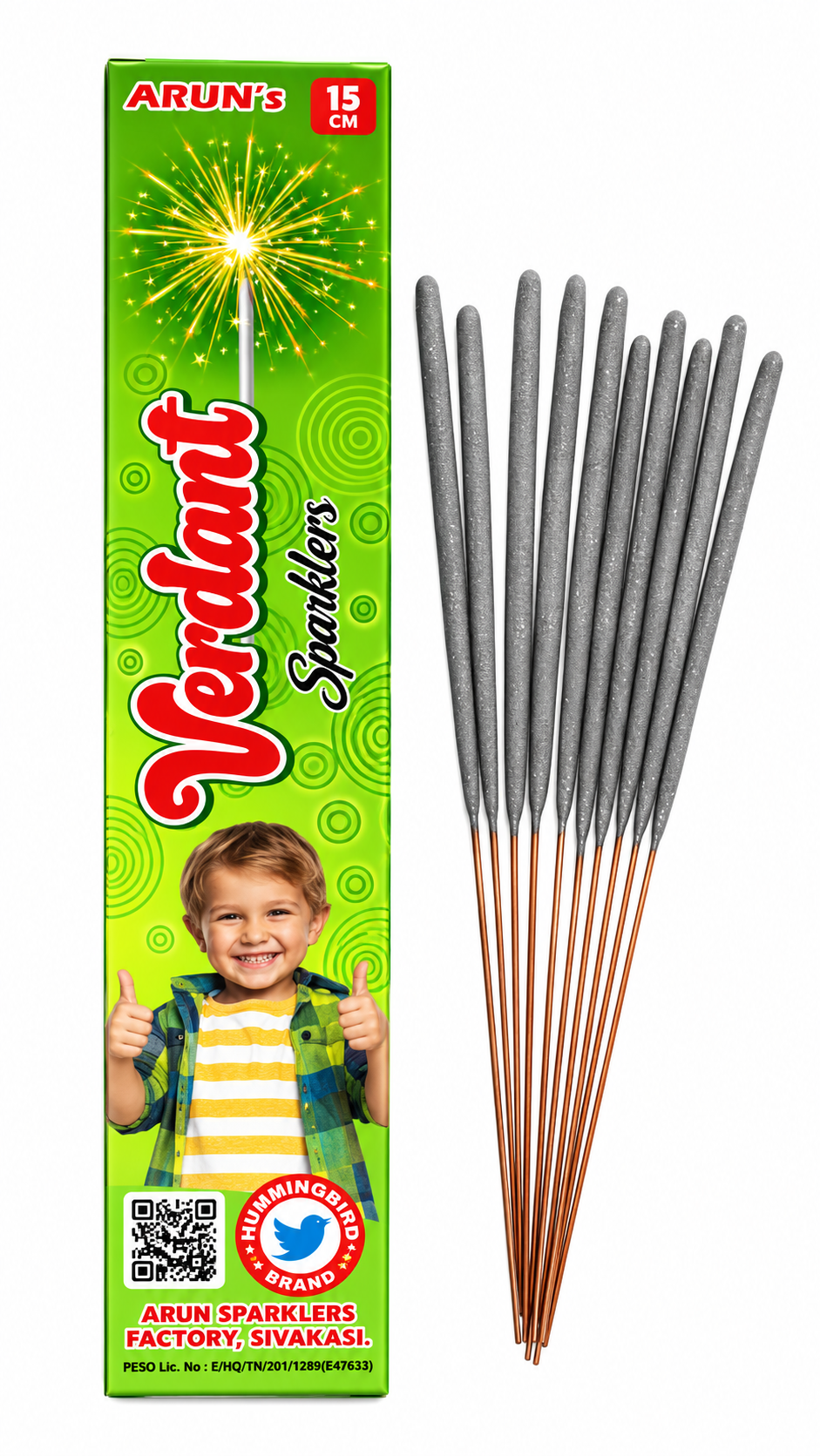 15 cm Green Sparklers