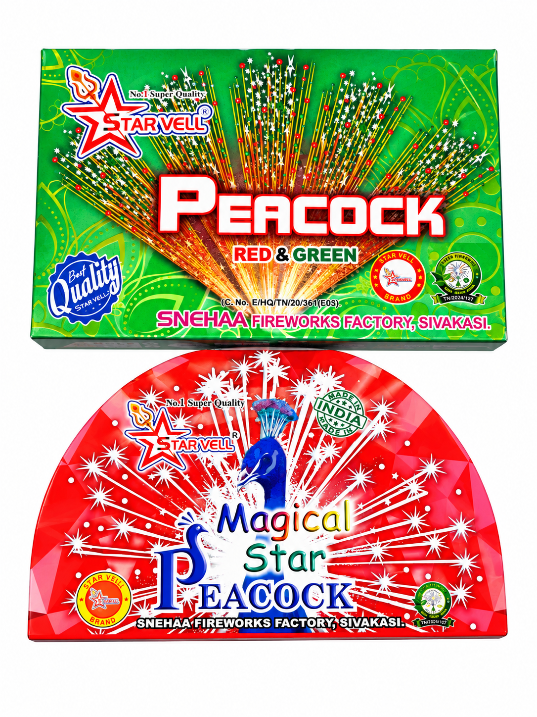 Peacock Red & Green