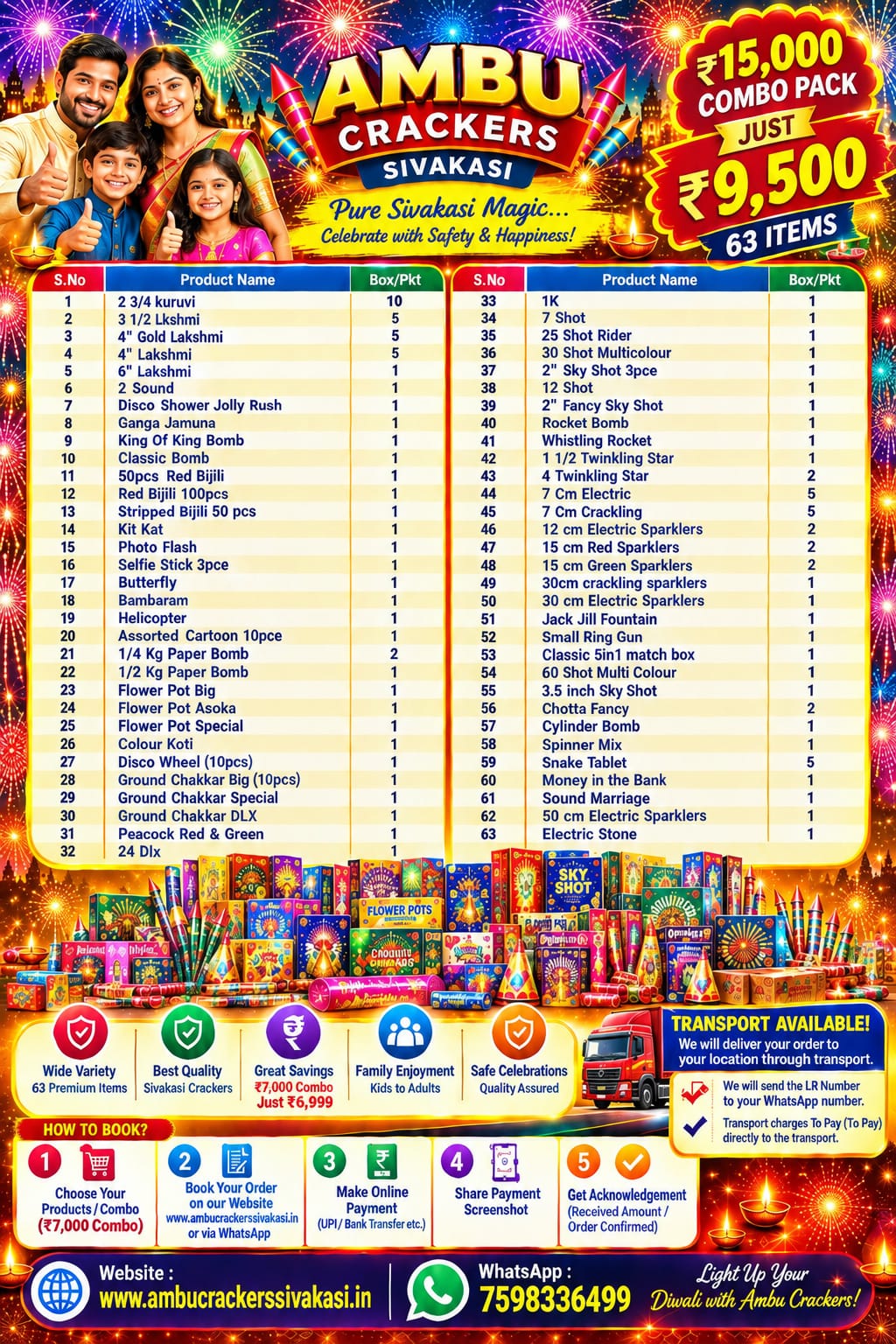 9500 Family 63 items Combo Pack